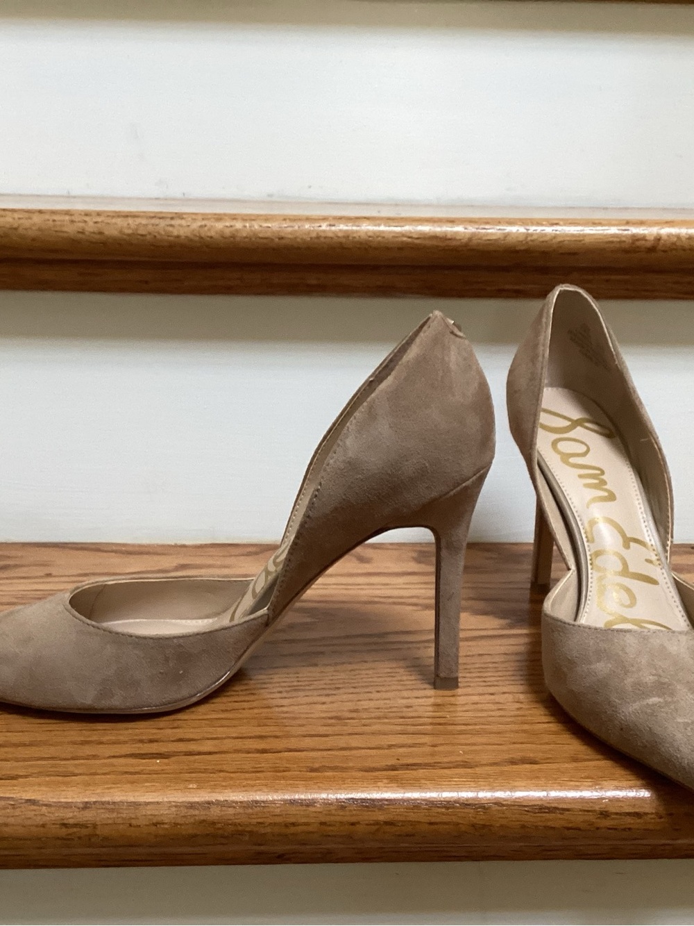 Sam Edelman Taupe Suede D'Orsay Pointed Pumps